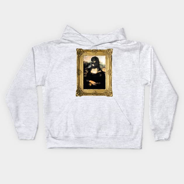 Funny Mona Lisa Mask T-Shirt Kids Hoodie by HipHopTees